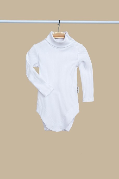 Боди - гольфик в рубчик Strip, белый