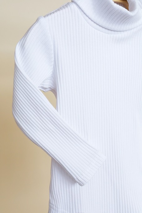 Боди - гольфик в рубчик Strip, белый - фото 3