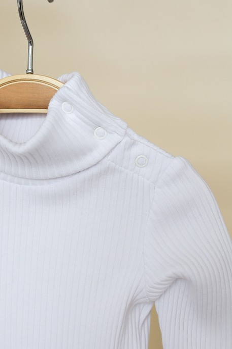Боди - гольфик в рубчик Strip, белый - фото 4