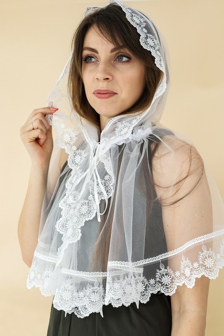 Церковный платок Lace, Молочный