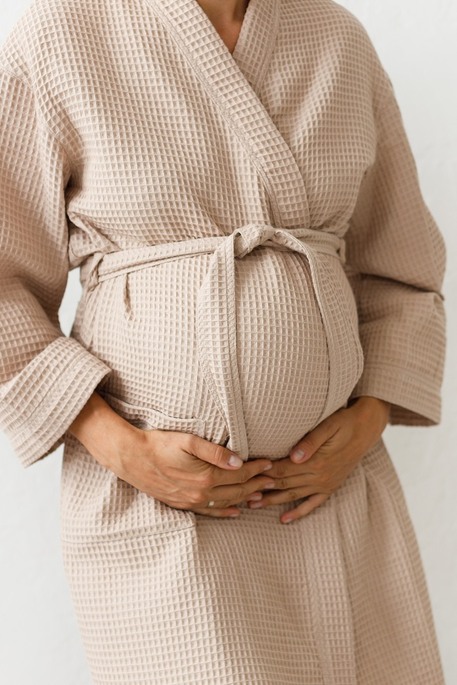Вафельный халат Mary, Бежевый