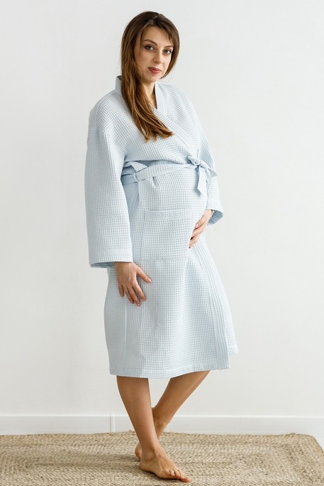 Вафельний халат Mary, Блакитний