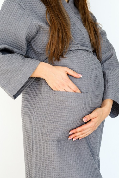 Вафельний халат Mary, Сірий - фото 3