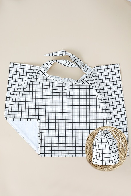 Накидка для кормления с сумочкой чехлом, Клетка