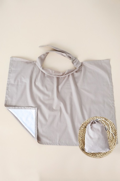 Накидка для кормления с сумочкой чехлом, Капучино в точечку