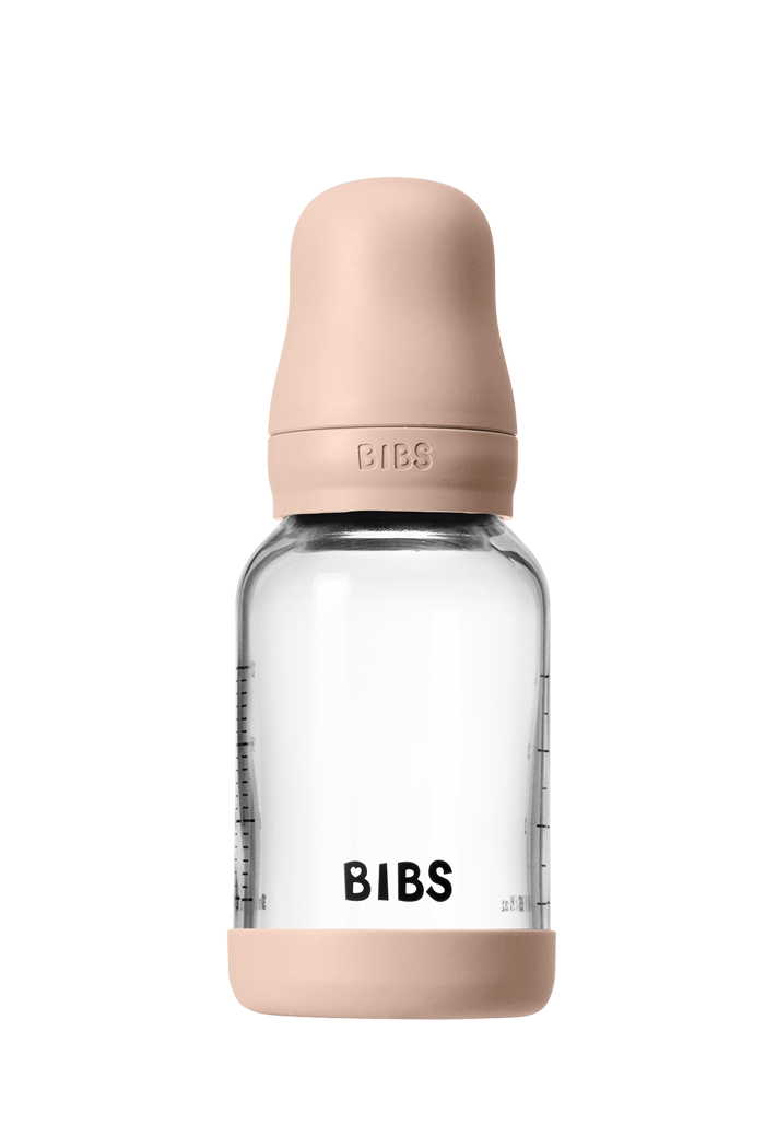 Скляна пляшечка BIBS, 120 ml, Round Latex, Slow Flow, Blush - фото 2