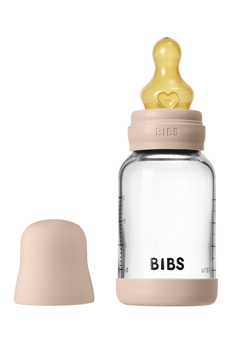 Скляна пляшечка BIBS, 120 ml, Round Latex, Slow Flow, Blush