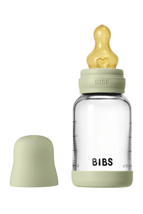 Скляна пляшечка BIBS, 120 ml, Round Latex, Slow Flow, Sage