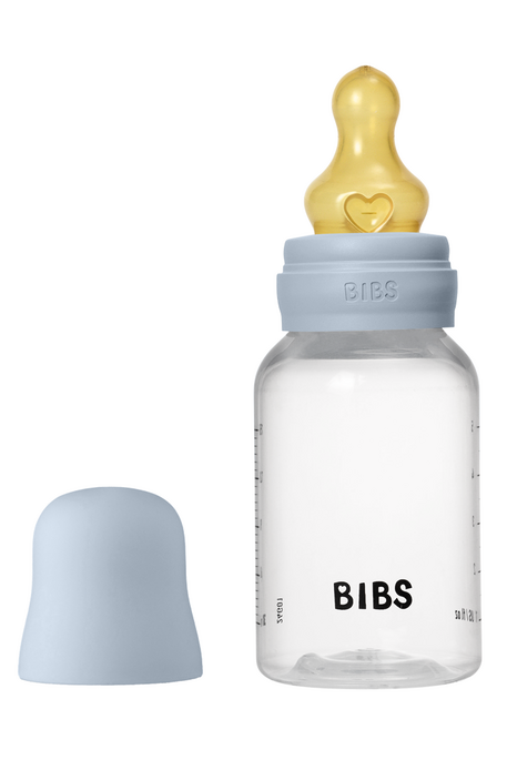 Пластикова пляшечка BIBS, 150 ml, Round Latex, Slow Flow, Baby Blue