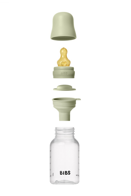 Пластикова пляшечка BIBS, 150 ml, Round Latex, Slow Flow, Sage - фото 1