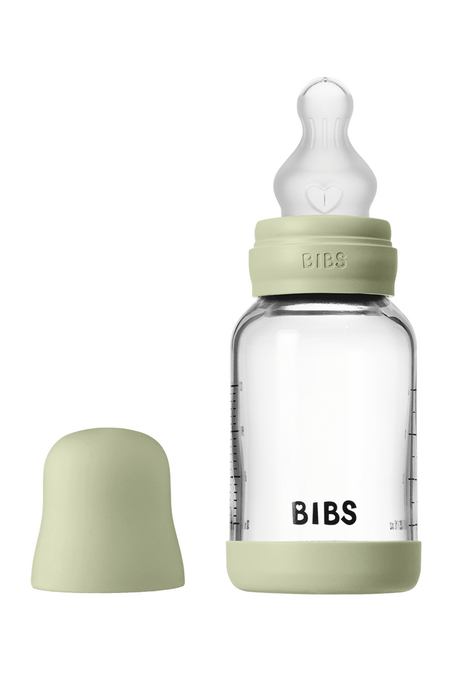 Скляна пляшечка BIBS, 120 ml, Round Silicone, Slow Flow, Sage