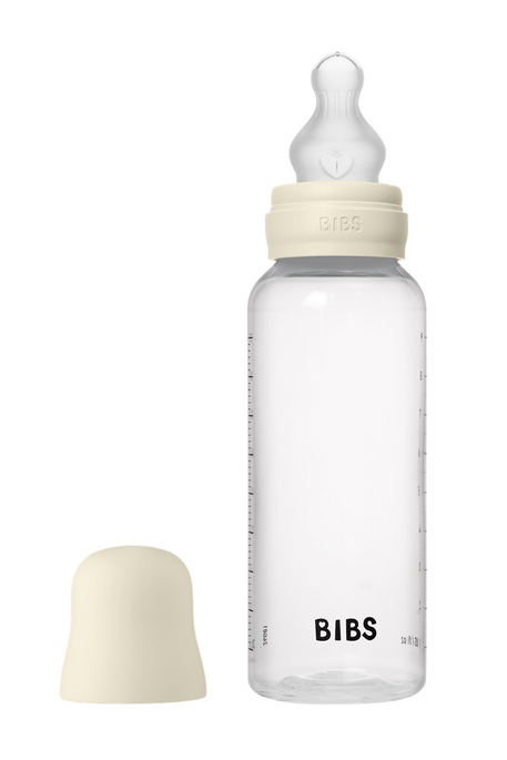 Пластикова пляшечка BIBS, 270 ml, Round Silicone, Medium Flow, Ivory