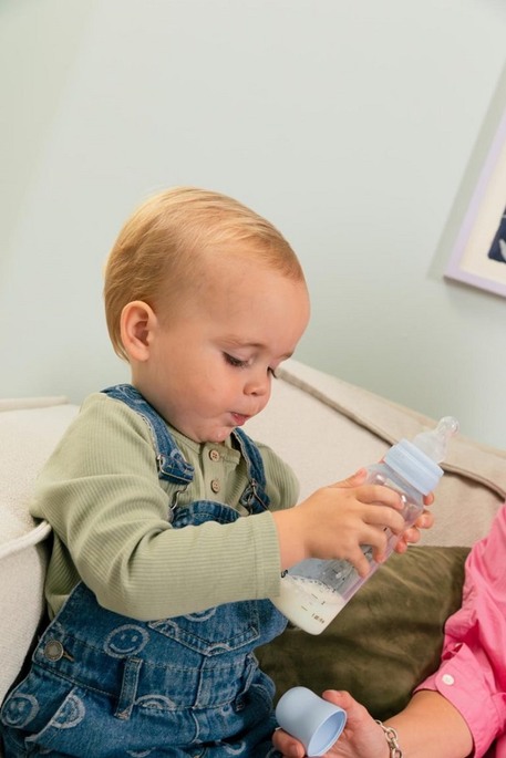 Пластикова пляшечка BIBS, 270 ml, Round Silicone, Medium Flow, Ivory - фото 3