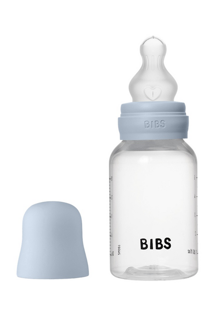 Пластикова пляшечка BIBS, 150 ml, Round Silicone, Slow Flow, Baby Blue