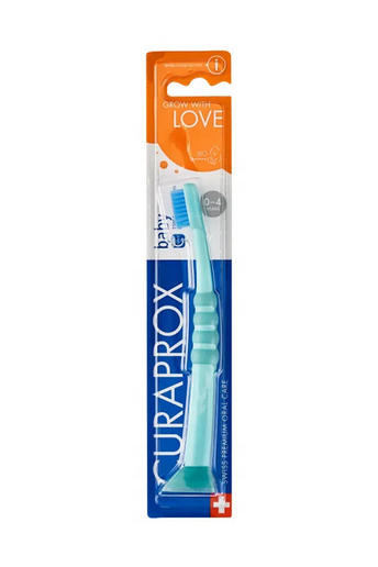 Дитяча зубна щітка Curaprox baby (0-4 роки), Бірюзово-синя - фото 2