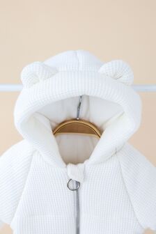Демісезонний вʼязаний комбінезон Creamy, Молочний - фото 3