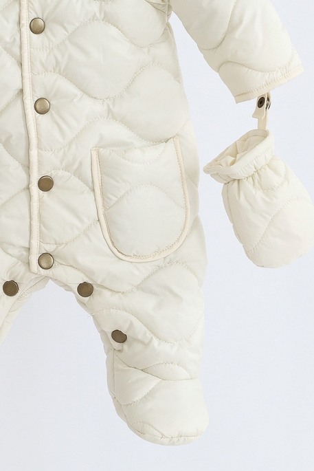Стеганный комбинезон Stitch, Ванильный - фото 5