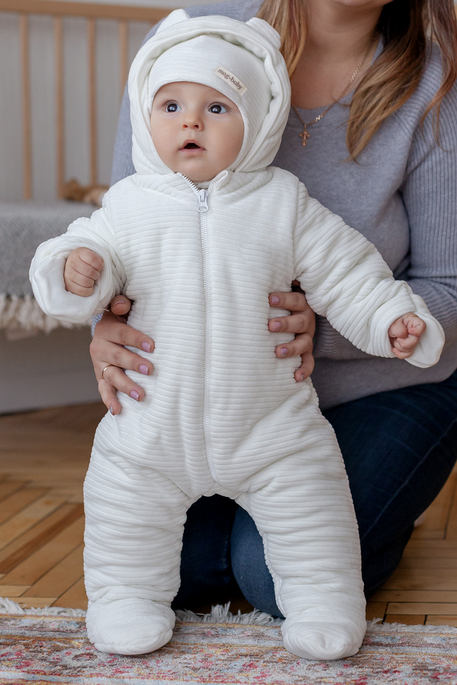 Велюровый комбинезон Tim, Молочный - фото 5