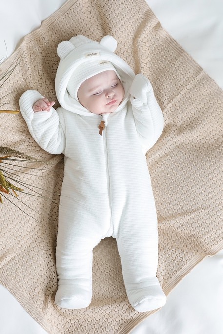 Велюровый комбинезон Tim, Молочный