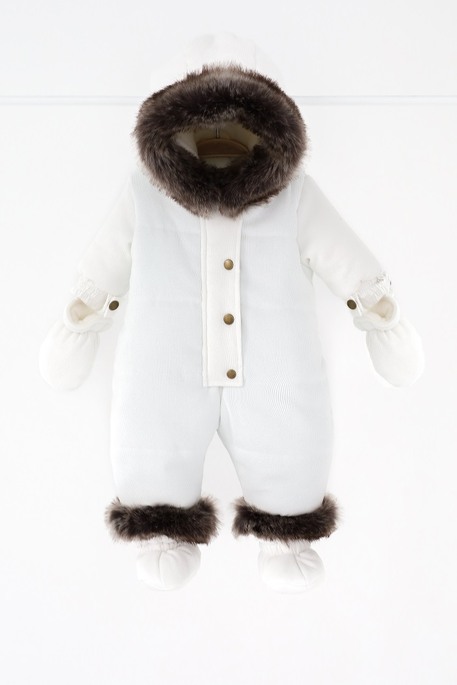 Вельветовий комбінезон Line, Молочний