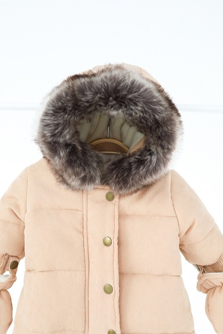 Вельветовый комбинезон Line, Бежевый - фото 3