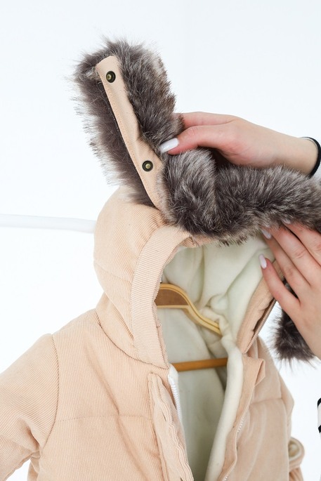 Вельветовый комбинезон Line, Бежевый - фото 5