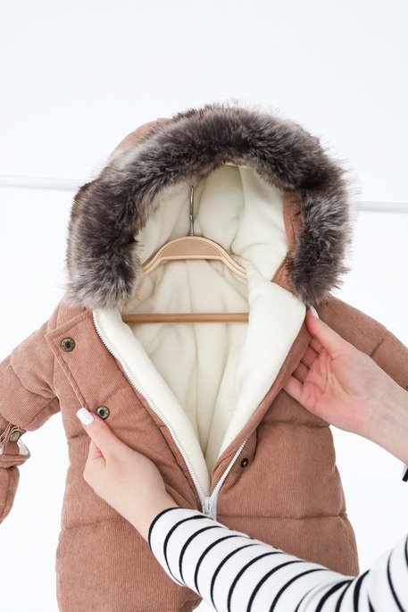 Вельветовый комбинезон Line, Какао - фото 4