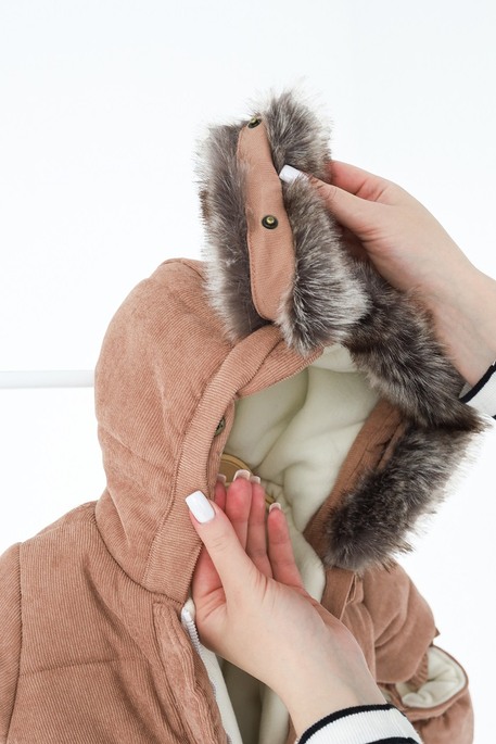 Вельветовый комбинезон Line, Какао - фото 3