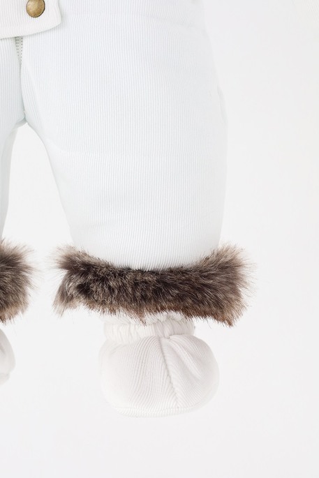 Вельветовий комбінезон Line, Молочний - фото 4