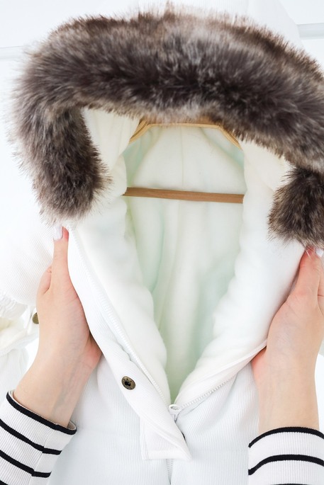 Вельветовий комбінезон Line, Молочний - фото 3