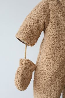 Меховой комбинезон Teddy, Коричневый 74 (6-9 мес) - фото 4