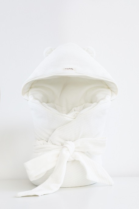 Демисезонный велюровый конверт-одеяло Tim, молочный