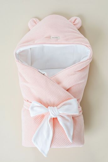 Демісезонний велюровий конверт-ковдра Tim, Пудровий