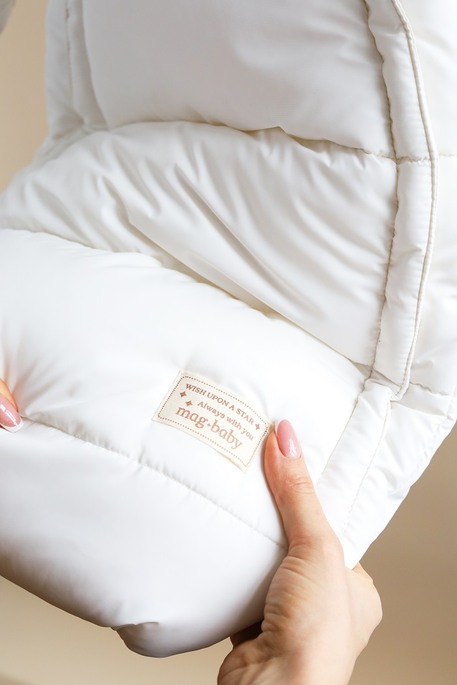 Пуховий комбінезон-конверт Zuma, Молочный - фото 5