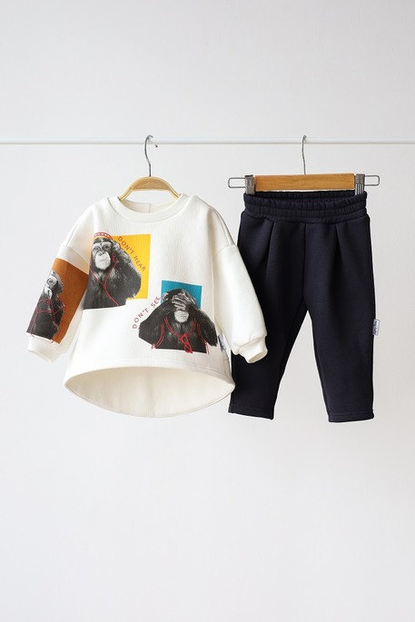 Костюм з начосом Monkeys, Молочний