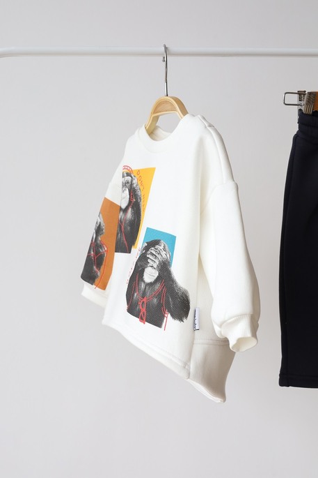 Костюм з начосом Monkeys, Молочний - фото 6