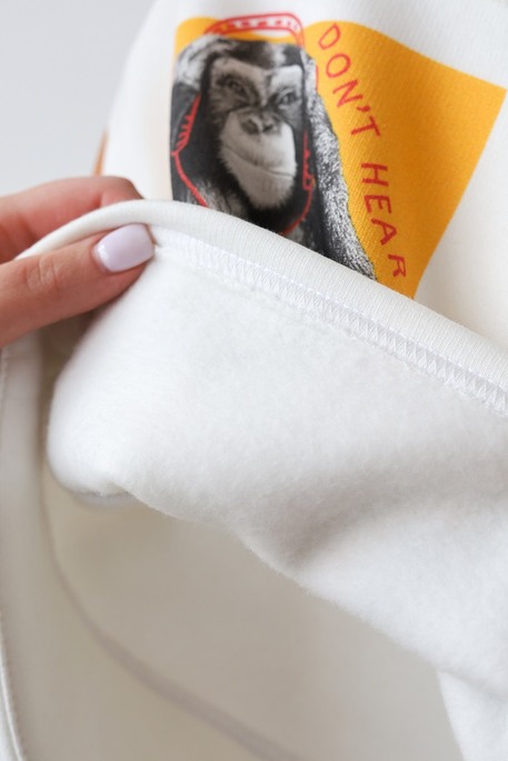 Костюм з начосом Monkeys, Молочний - фото 4