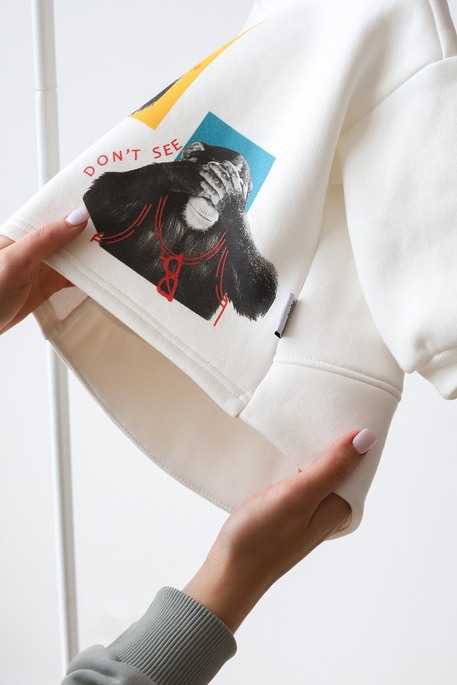 Костюм з начосом Monkeys, Молочний - фото 7