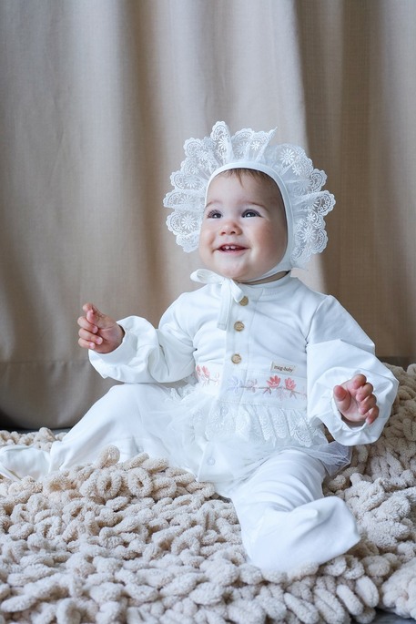 Человечек с шапочкой Amelia, Молочный - фото 5