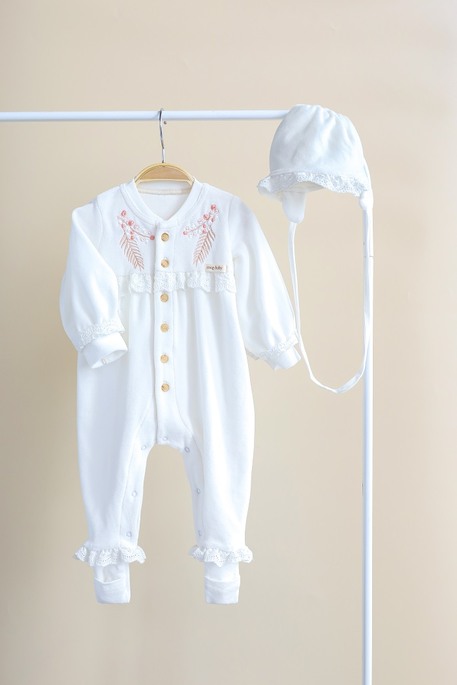 Чоловічок велюровий з шапочкою Charlotte, Молочний