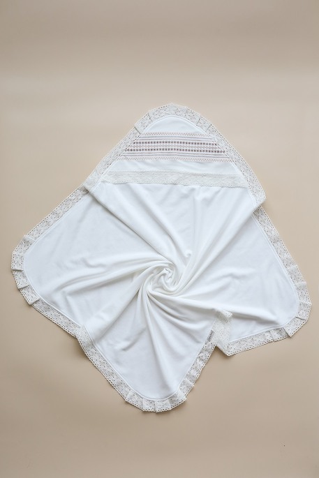 Плед на выписку и крещение Field, Молочный