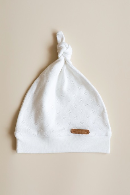 Набор шапочка с пинетками Gretel, Молочный - фото 1