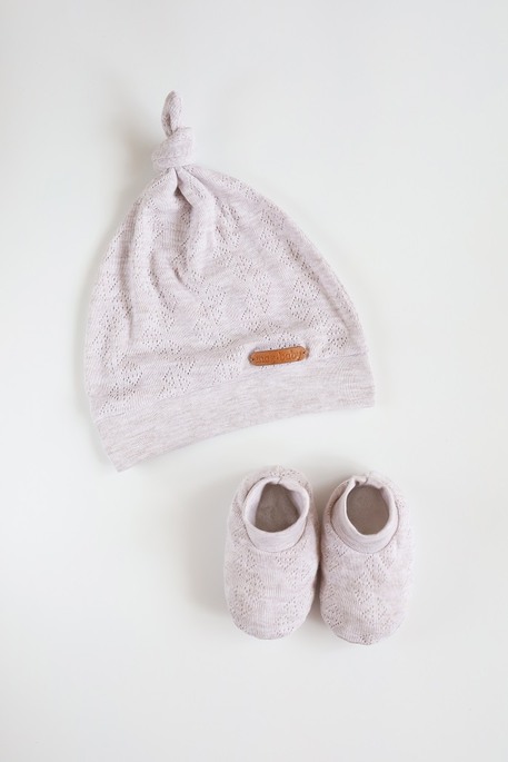 Набір шапочка з пінетками Gretel, Бежевий меланж