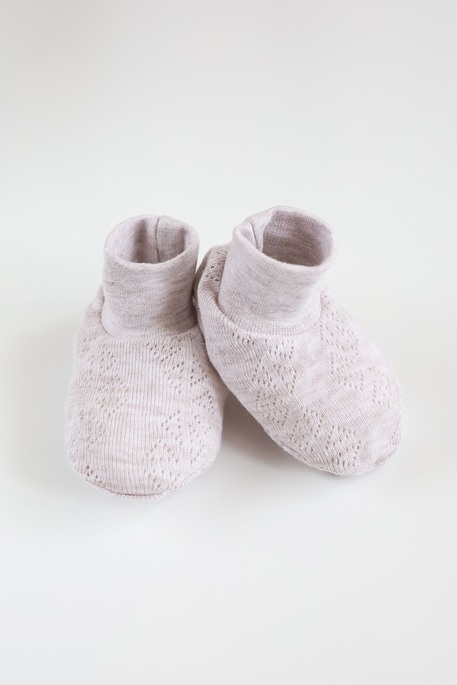 Набір шапочка з пінетками Gretel, Бежевий меланж - фото 2