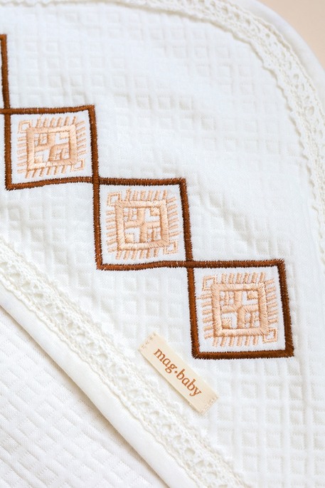 Плед на выписку и крещение Lucas, Молочно-коричневый - фото 1