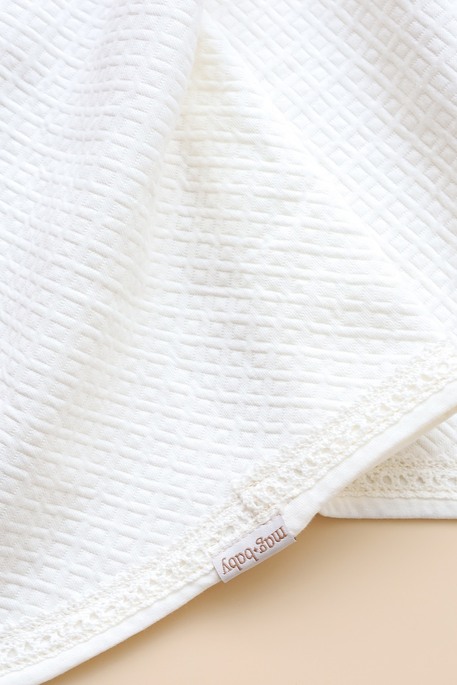 Плед на выписку и крещение Lucas, Молочно-сизый - фото 3