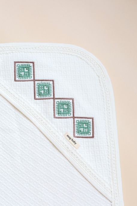 Плед на выписку и крещение Lucas, Молочно-сизый - фото 2