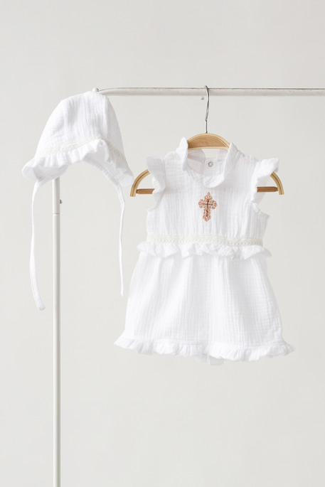 Мусліновий набір для дівчинки Gabriele, білий