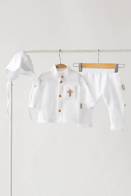 Мусліновий набір для хлопчика Jeremy, білий