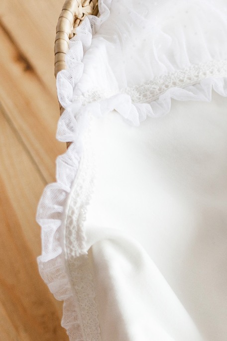 Плед на выписку и крещение с фатином Ursula, Молочный - фото 5